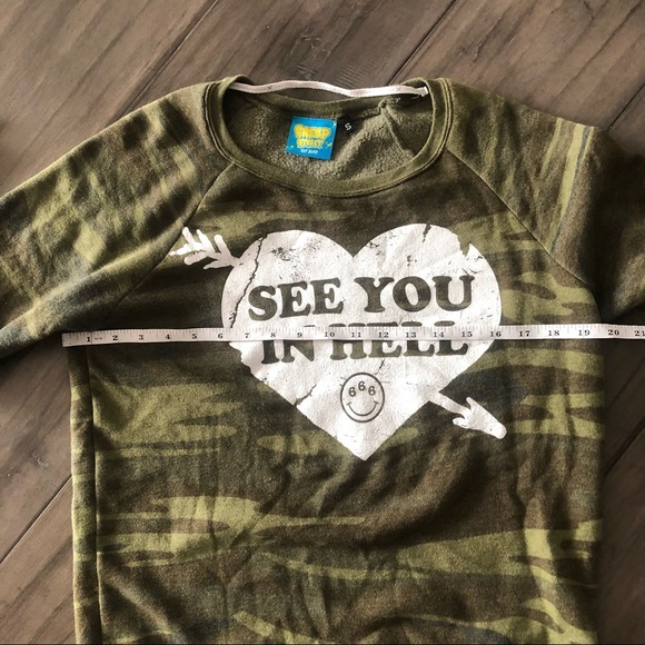 Creep Street See You in Hell Camo Sweatshirt - Size Small - Picture 13 of 15